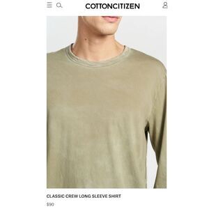 Cotton Citizen Men's Long Sleeve Crew Neck T-Shirt Green Size L new